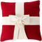 Cream Bow Red- Christmas Pillow Cover Hand Felted Wool - 20" / 14" Arcadia Home